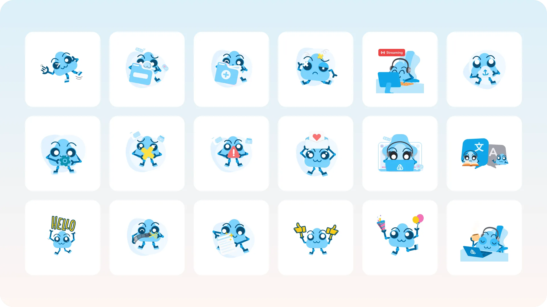 The mascot sticker sheet