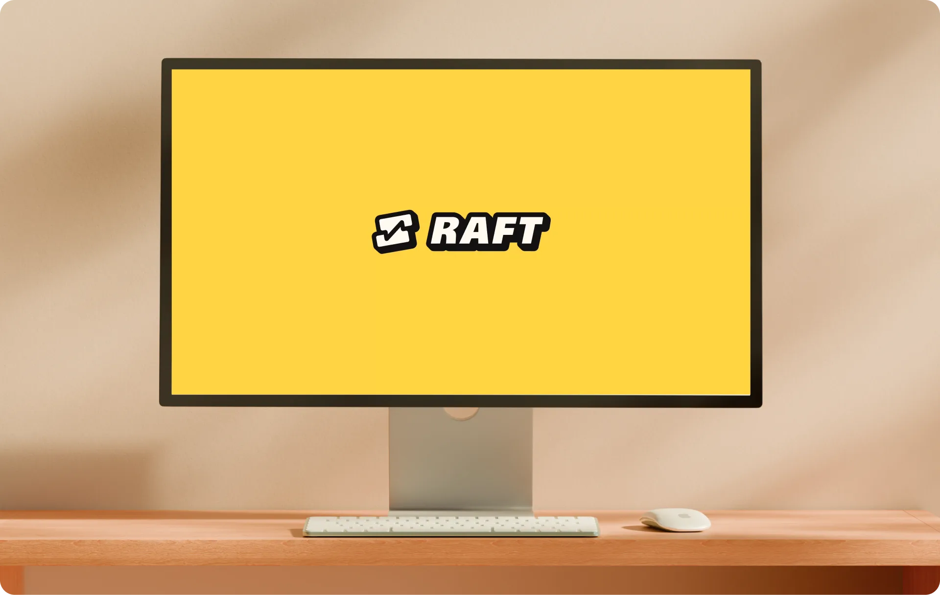 The Raft lockup on a studio display